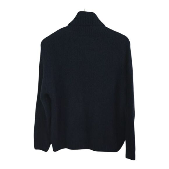 Andromede Paris Women's Elegant Navy Turtleneck Sweater Size L - Picture 3 of 9